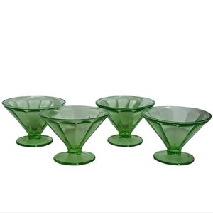 Vintage Federal Uranium Depression Glass Sorbet Dessert Cups Dish Dishes